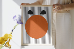 Modern Minimalist Striped Orange Circle Pillow Design Product Image 2