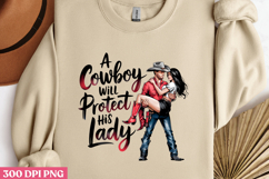 A cowboy will protect PNG, Sassy Pinup Girl Sublimation PNG Product Image 2