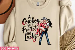 A cowboy will protect PNG, Sassy Pinup Girl Sublimation PNG Product Image 2