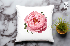 Pink Peony Flower Clipart Sublimation PNG Product Image 2