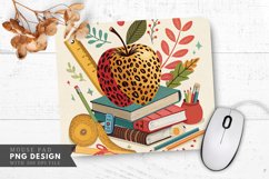Leopard Spot Apple with Educational Flair Mouse Pad PNG Product Image 1