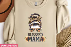 BLESSED MAMA PNG, Sunflower Mom Life Sublimation PNG Product Image 1
