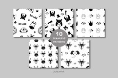 Black animal seamless pattern, Animal face digital paper Product Image 4