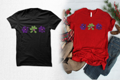 Purple Green Flower Trio Embroidery Design Product Image 2