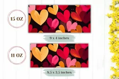 Valentine Coffee Mug PNG, Love Hearts Sublimation Mug Wrap Product Image 2