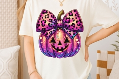 Coquette Bow Pumpkin Png, Girly Jack O Lantern Halloween Png Product Image 2