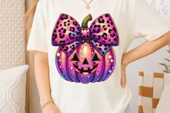 Coquette Bow Pumpkin Png, Girly Jack O Lantern Halloween Png Product Image 2
