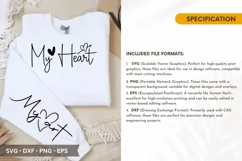 My Heart SVG - Mother's Day Sleeve T shirt Design Product Image 2