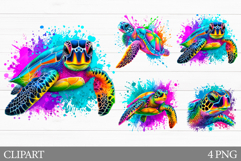 Sea Turtle Clipart. Sea Turtle Sublimation Product Image 1