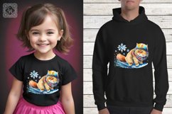 Cat Snowboarder Watercolor clipart, print design PNG Product Image 3