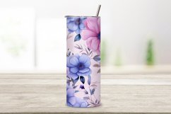 Flower Tumbler Wrap, Sublimation PNG Design, Watercolor Product Image 2