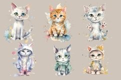 22 cute cats watercolor sets PNG Product Image 2