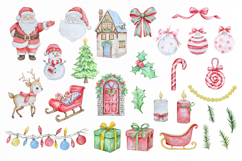 Watercolor Merry Christmas Clipart Product Image 2