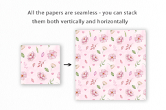 Pink Flowers Seamless Pattern, Digital Paper Product Image 2