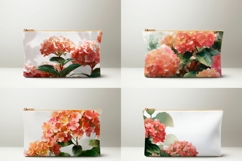 Cartoon Flowers Cosmetic Bag, Hydrangea Cosmetic Bag PNG Product Image 2