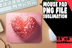 Valentine's Day 3D Glitter Heart Sublime Mouse Mat Product Image 1