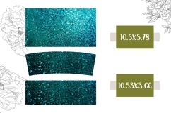 Dark Glitter Tumbler Design, Turquoise 40 Oz Tumbler Wrap Product Image 2