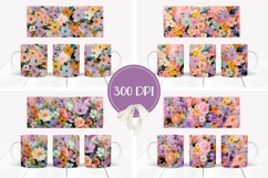 Art Flowers Mug Wrap Designs, Wildflowers Mug Template Product Image 2