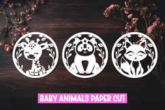 Baby Animals Round Paper Cut Ornaments Product Image 1