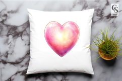 Watercolor Glowing Heart Clipart Sublimation PNG Product Image 2