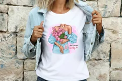 Clipart Tulips, Fashionable Girl with Tulips. Product Image 7