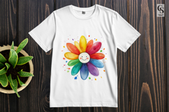 Rainbow Smiling Flower Watercolor PNG Product Image 2