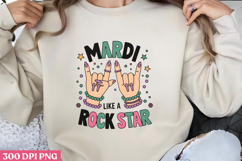 MARDI LIKE A ROCK STAR PNG, Mardi Gras Sublimation PNG Product Image 1