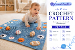Sports Baby Blanket and Rattle Crochet Pattern PDF Product Image 4