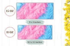 Blue Fur Mug Wrap Design, Pink Mug Sublimation PNG Product Image 2