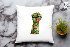African Floral Pattern Raised Fist Clipart Sublimation PNG Product Image 3