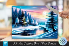 Winter Forest Wonderland Christmas Cutting Board Sublimation Product Image 1