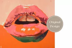 Pink Lips Tumbler Wrap Design, Art Lips Tumbler Sublimation Product Image 2
