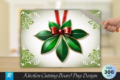 Mistletoe with Bow Bamboo Cutting Board PNG Design Product Image 1