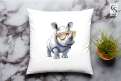 Cool Rhino Sunglasses Clipart PNG Product Image 2