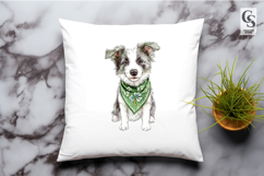 Cute Shamrock Bandana Dog Clipart PNG Product Image 2