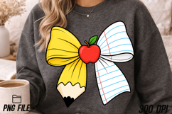 Teacher Pencil Paper Bow PNG, Teach Product Image 2
