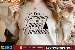 I'm dreaming of a vintage christmas SVG, Christmas Sign SVG Product Image 2