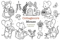 Cottagecore Mouse Clipart PNG SVG Product Image 1