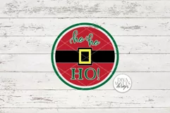 Ho Ho Ho Round SVG | Christmas Santa Round Sign Design Product Image 3