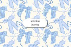 Blue Coquette Bow Seamless Pattern Digital Paper Product Image 1