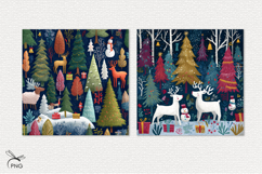 Christmas forest digital paper, background clipart Product Image 2