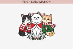 Cute Christmas cats png design for T-shirts Product Image 2