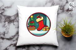 Christmas Stocking Fireplace Decoration PNG Product Image 3