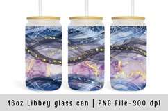 Glitter Marble tumbler sublimation glass can, 16oz glass can Product Image 1