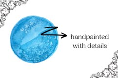 12 Blue watercolor circles, Blue watercolor dots Product Image 2