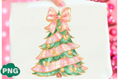 Christmas Tree PNG,Hand-Painted Coquette Christmas Tree PNG Product Image 1