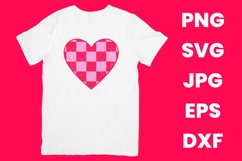 Retro Checkered Heart, Trendy Retro Heart SVG Product Image 2