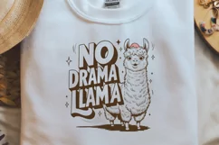 Vintage Funny Sarcastic Animal No Drama Llama PNG Product Image 2