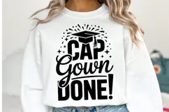 Cap Gown Done svg | Graduation Svg | Shirt Svg Product Image 2