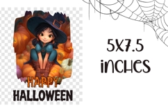 3D Halloween Witch Towel, Halloween Pumpkins Towel PNG Product Image 2